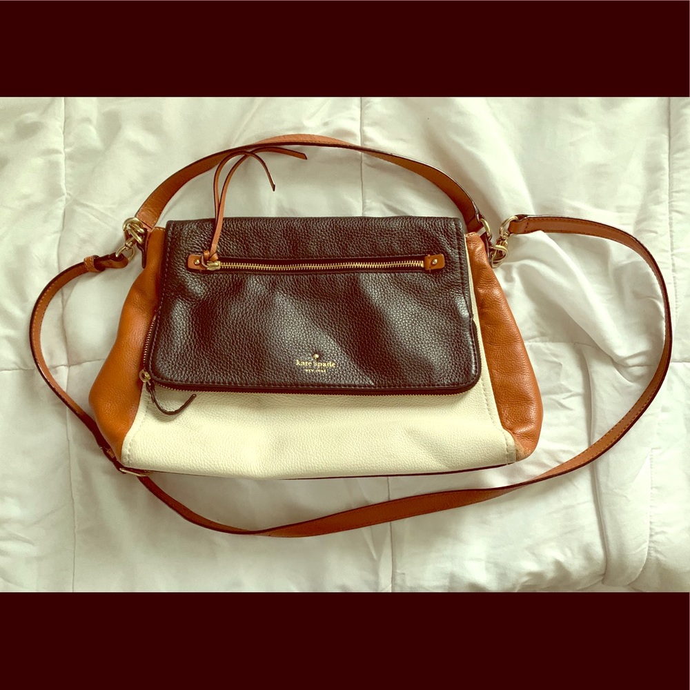 Kate Spade Cross Body Bag Black/White/Camel